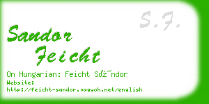 sandor feicht business card